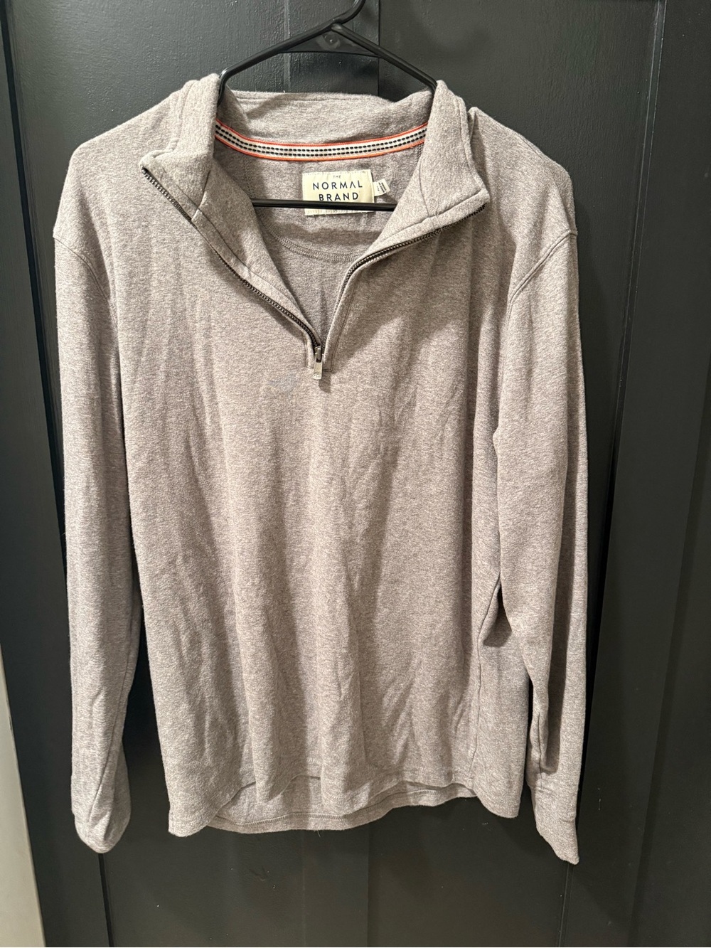 The Normal Brand Light Heather Gray Pullover with Contrast Trim